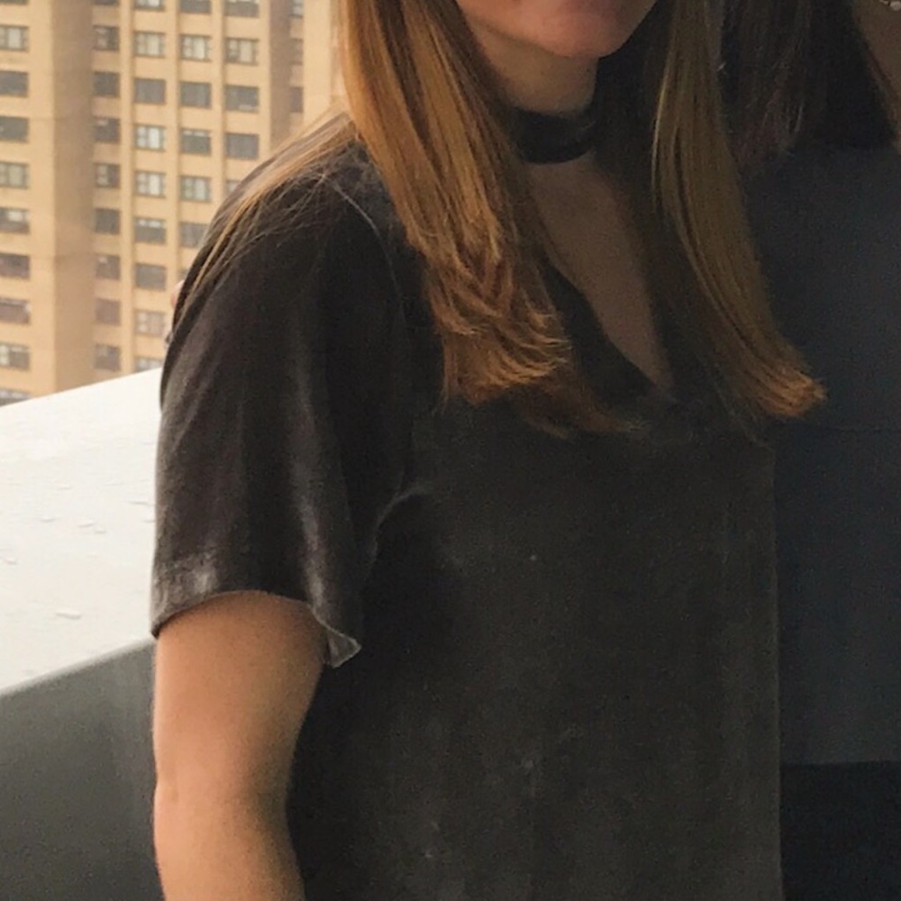 Madewell Velvet Choker Top in gunmetal - Picture 7 of 7
